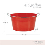 Big Red Galvanized Metal Beverage Tub