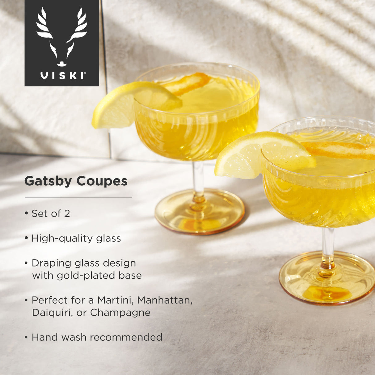 Deco Gatsby Coupes, Set of 2