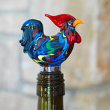 Rooster Glass Bottle Stopper