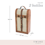 Two Bottle Vintage Trunk Wine Box