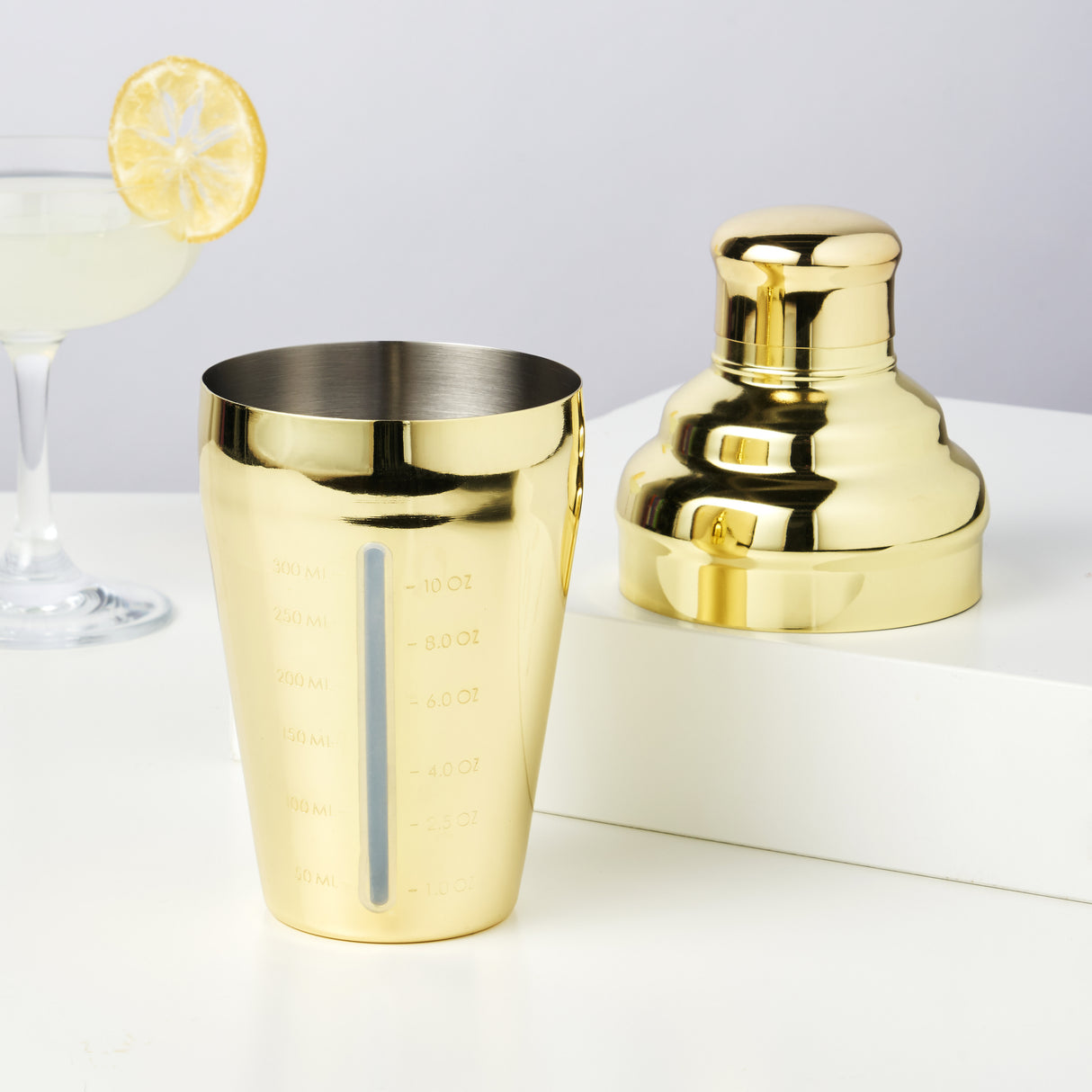 Belmont Measured Cocktail Shaker in Gold