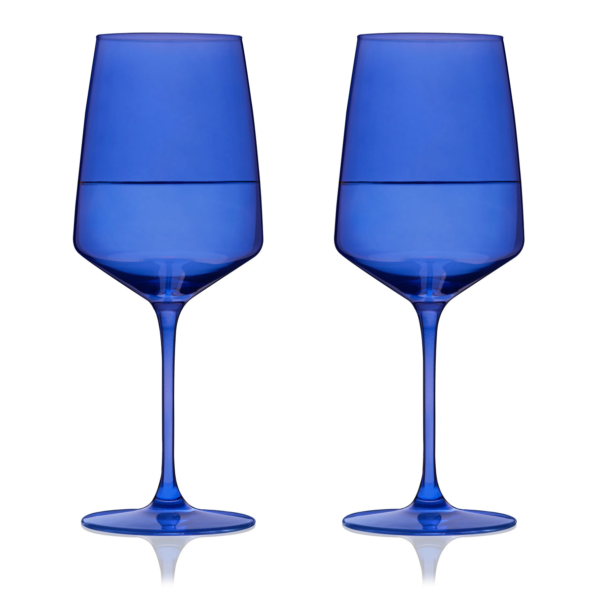 Reserve Nouveau Crystal Wine Glasses in Cobalt, Set of 2