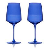 Reserve Nouveau Crystal Wine Glasses in Cobalt, Set of 2