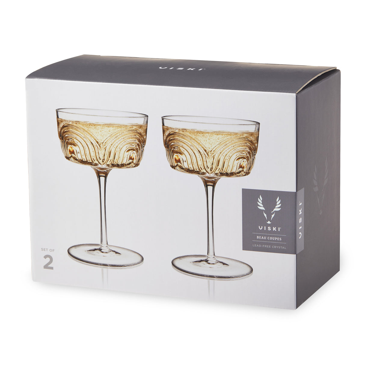 Deco Beau Crystal Coupes, Set of 2