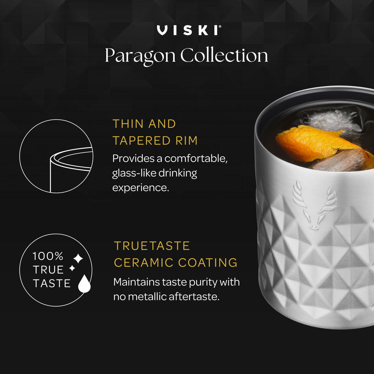 Paragon Stainless Steel Rocks Tumbler in Platinum