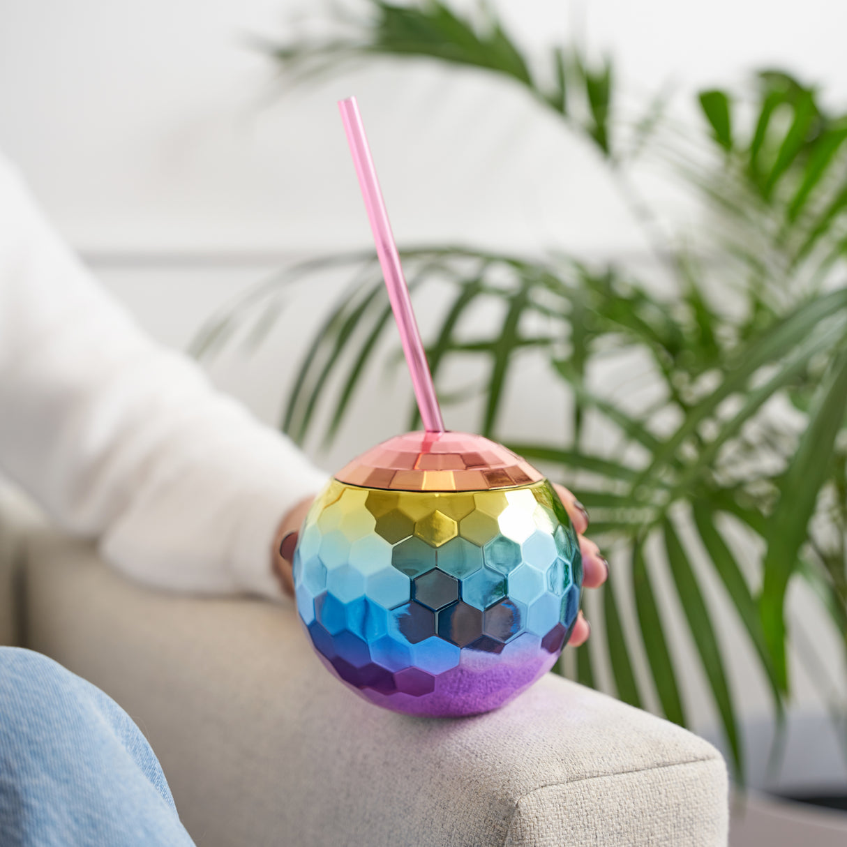 Disco Ball Tumbler in Rainbow