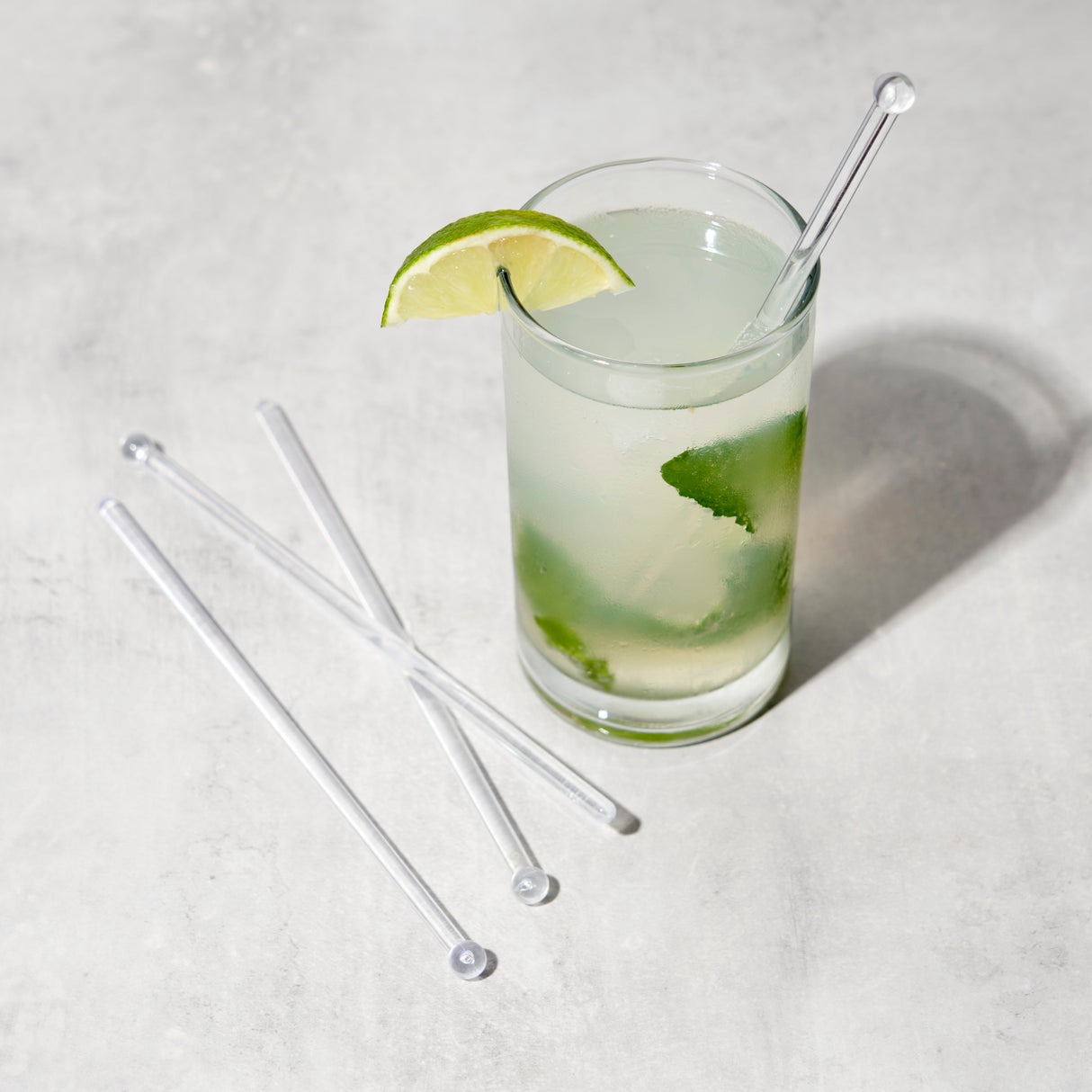 Cocktail Plastic Stir Sticks in Clear, Set of 25