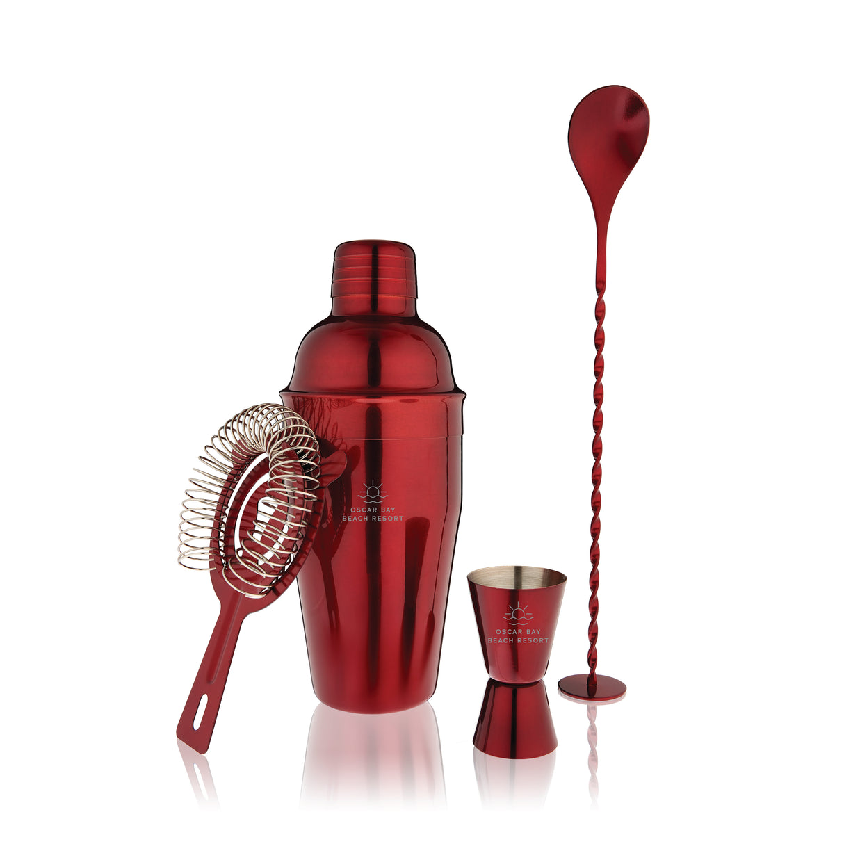 4-Piece Mixologist Barware Set in Red