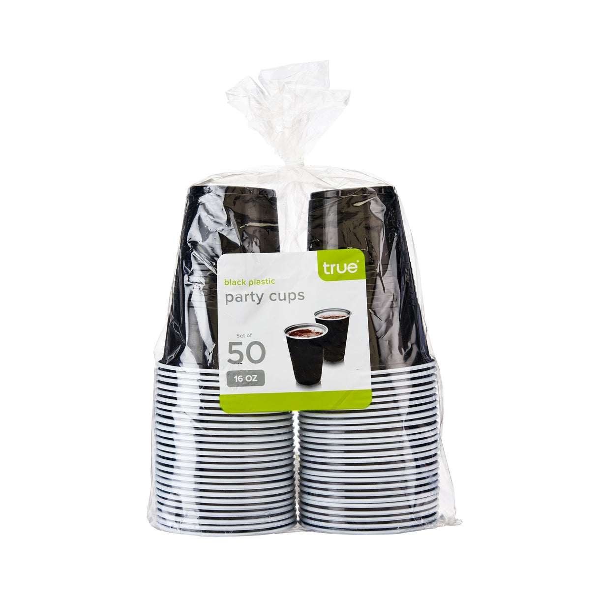 Party 16 oz Plastic Cups in Black, 50ct