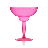 Party 12 oz Plastic Stemmed Margarita Cups in Assorted Neon, 12ct