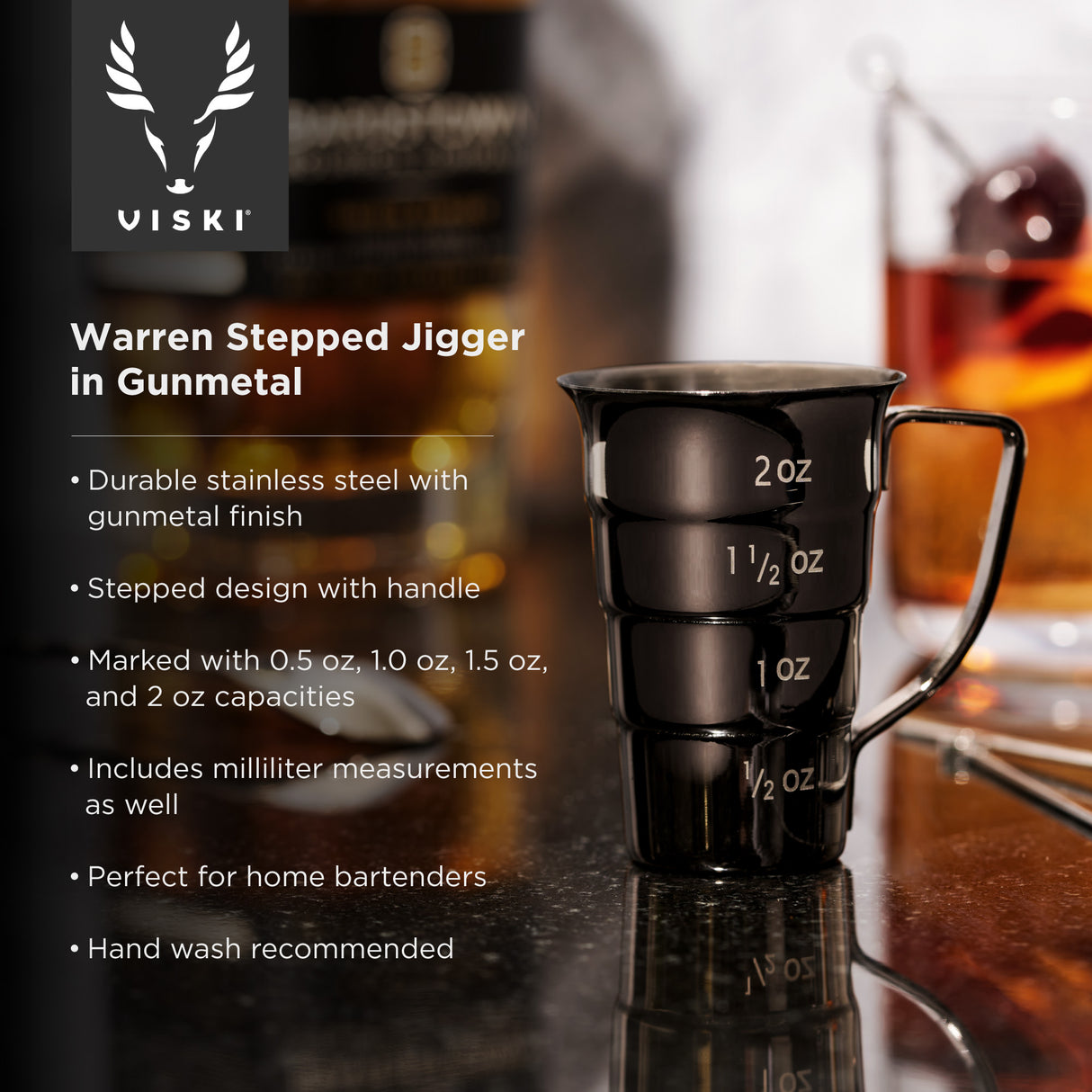 Warren Stepped Jigger in Gunmetal