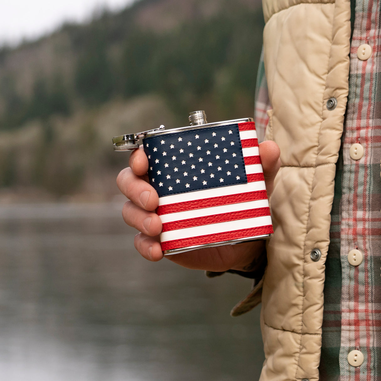 American Flag 6 oz Stainless Steel Flask