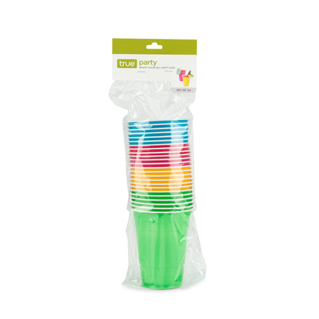 Party 16 oz Plastic Cups in Assorted Neon, 24ct