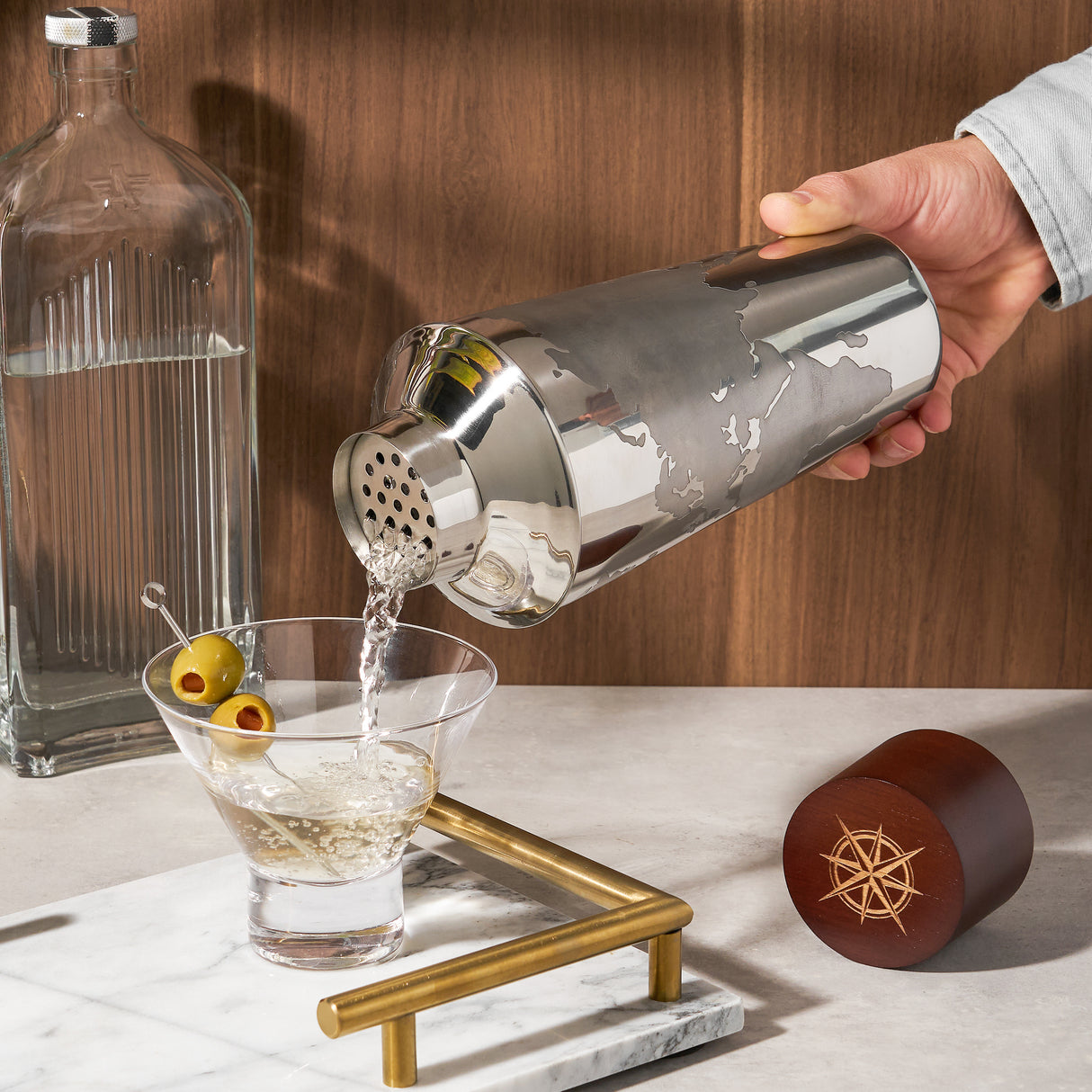 Globe Cocktail Shaker in Stainless Steel