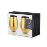 Belmont Stemless Wine Glasses in Gold, Set of 2