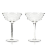 Seneca Crystal Faceted Martini Glasses, Set of 2