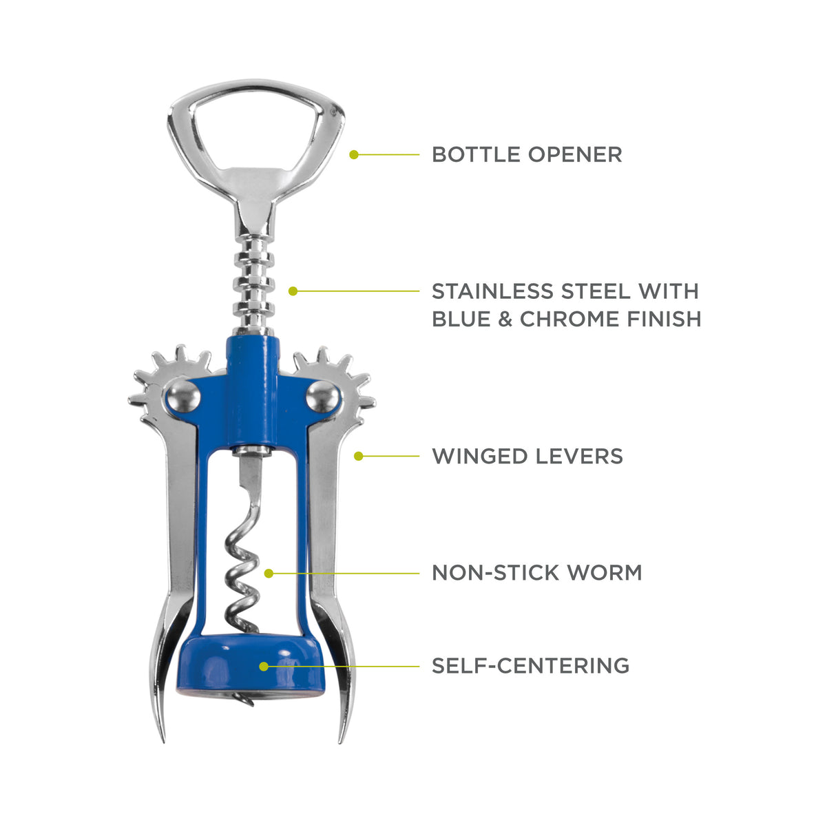 Soar Winged Corkscrew in Blue