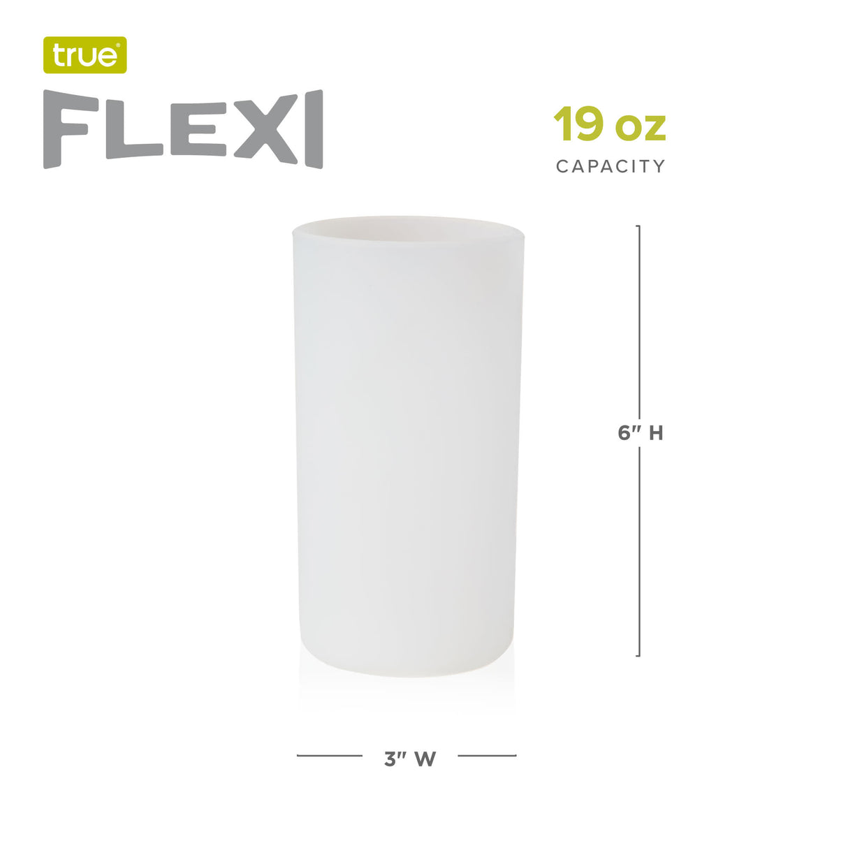 Flexi 19 oz Silicone Highball Tumblers in White, Set of 2