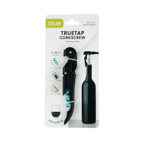 Truetap Waiter's Corkscrew in Matte Black & Blue