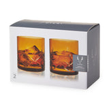 Admiral Crystal Rock Glasses in Amber, Set of 2