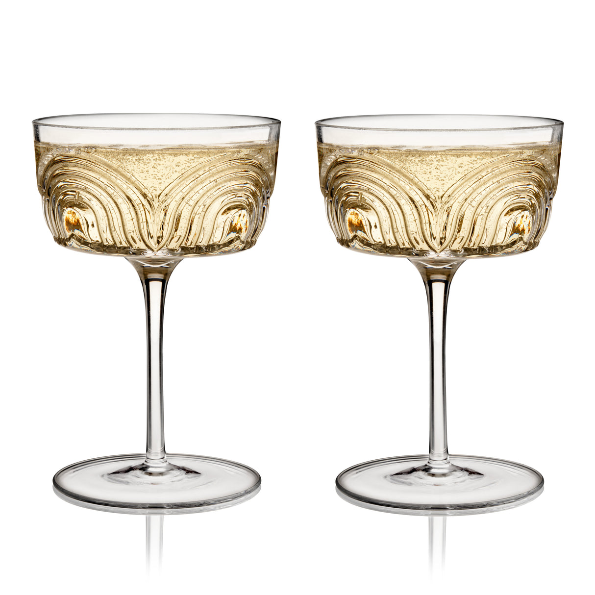 Deco Beau Crystal Coupes, Set of 2