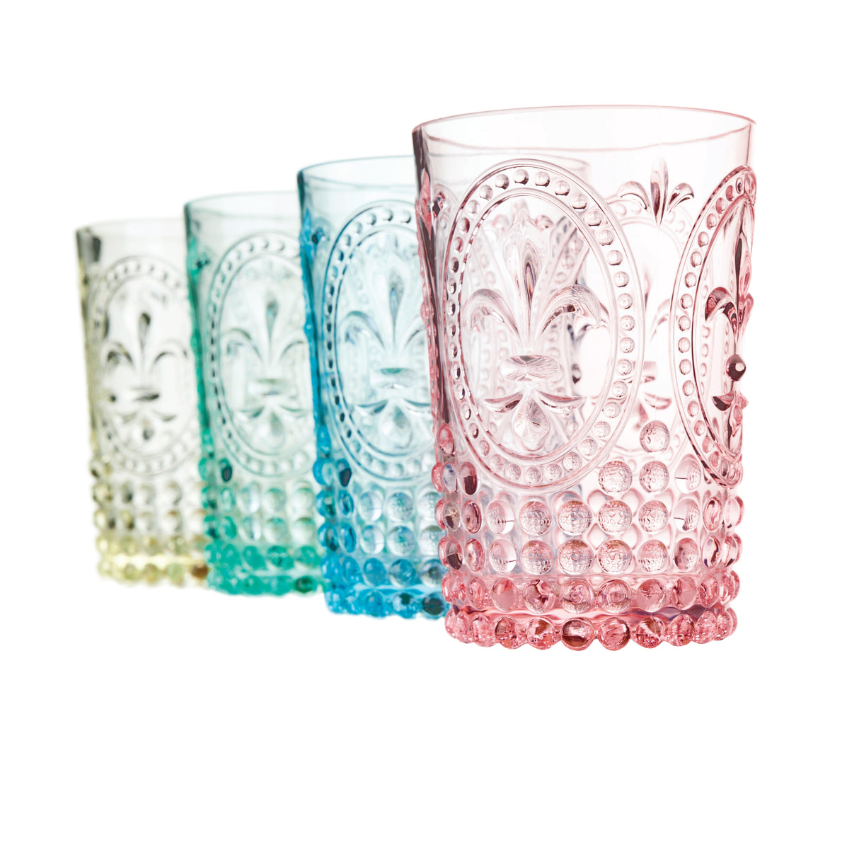 Shatterproof Acrylic Embossed Tumblers in Assorted Colors, Bulk