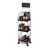 3-Tier Metal Shelving Display with Wheels