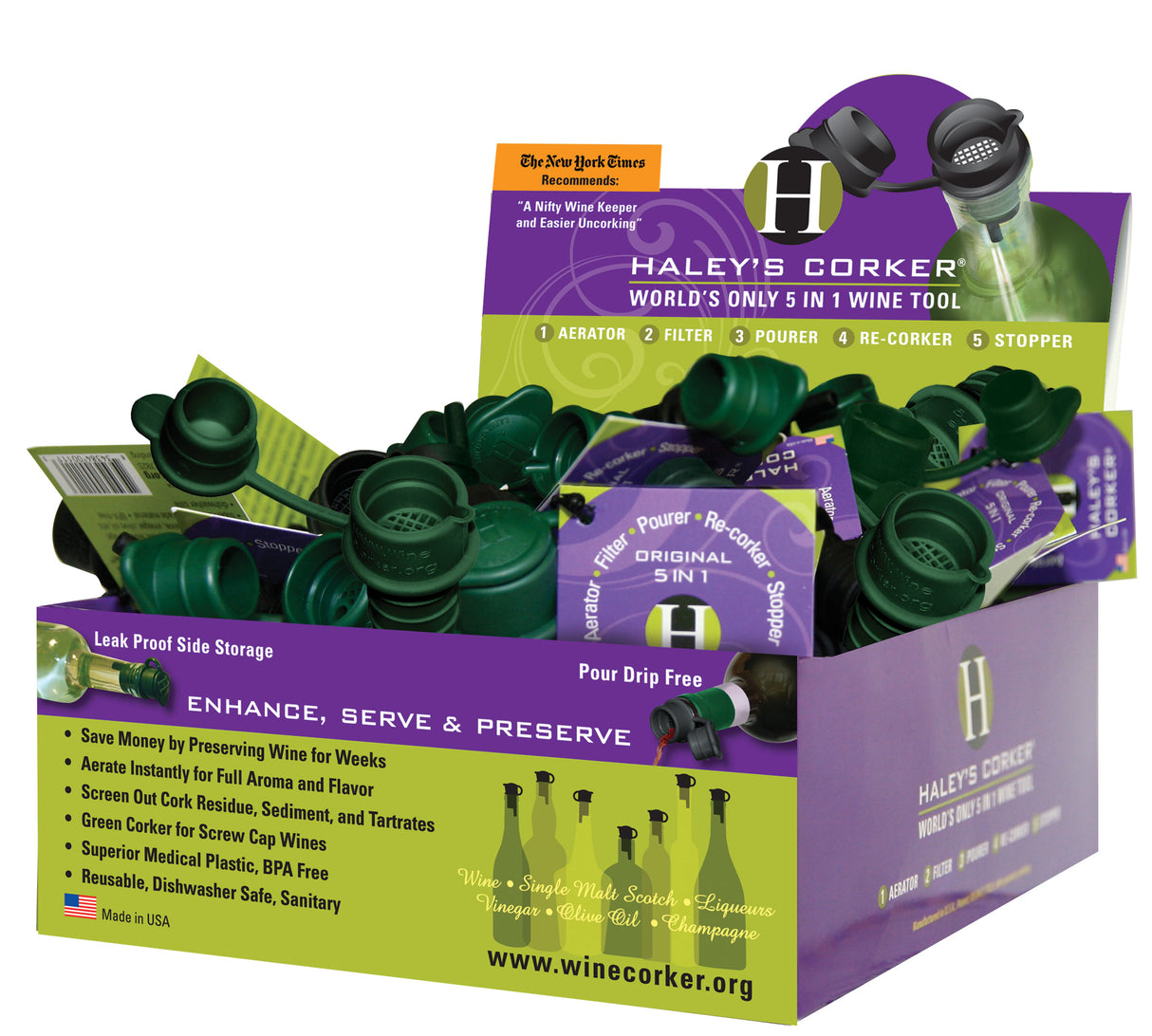 Haley's Corker for Screw Cap Bottles in Green, Bulk