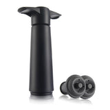 Vacu Vin Wine Saver with Stoppers 3-Piece Set in Black