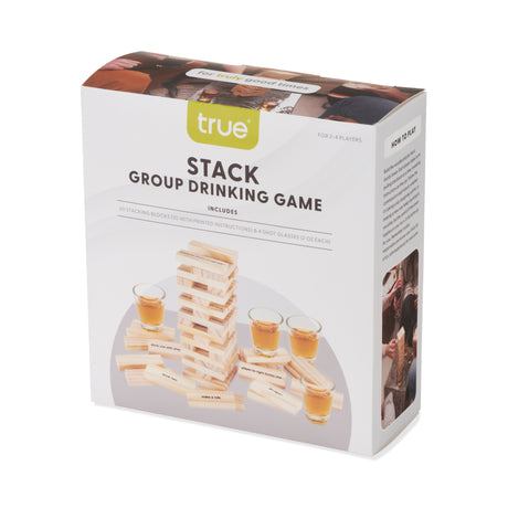 Stack Stacking Blocks Drinking Game with Shot Glasses
