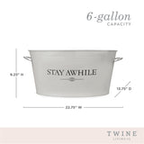 Stay Awhile Metal Beverage Tub