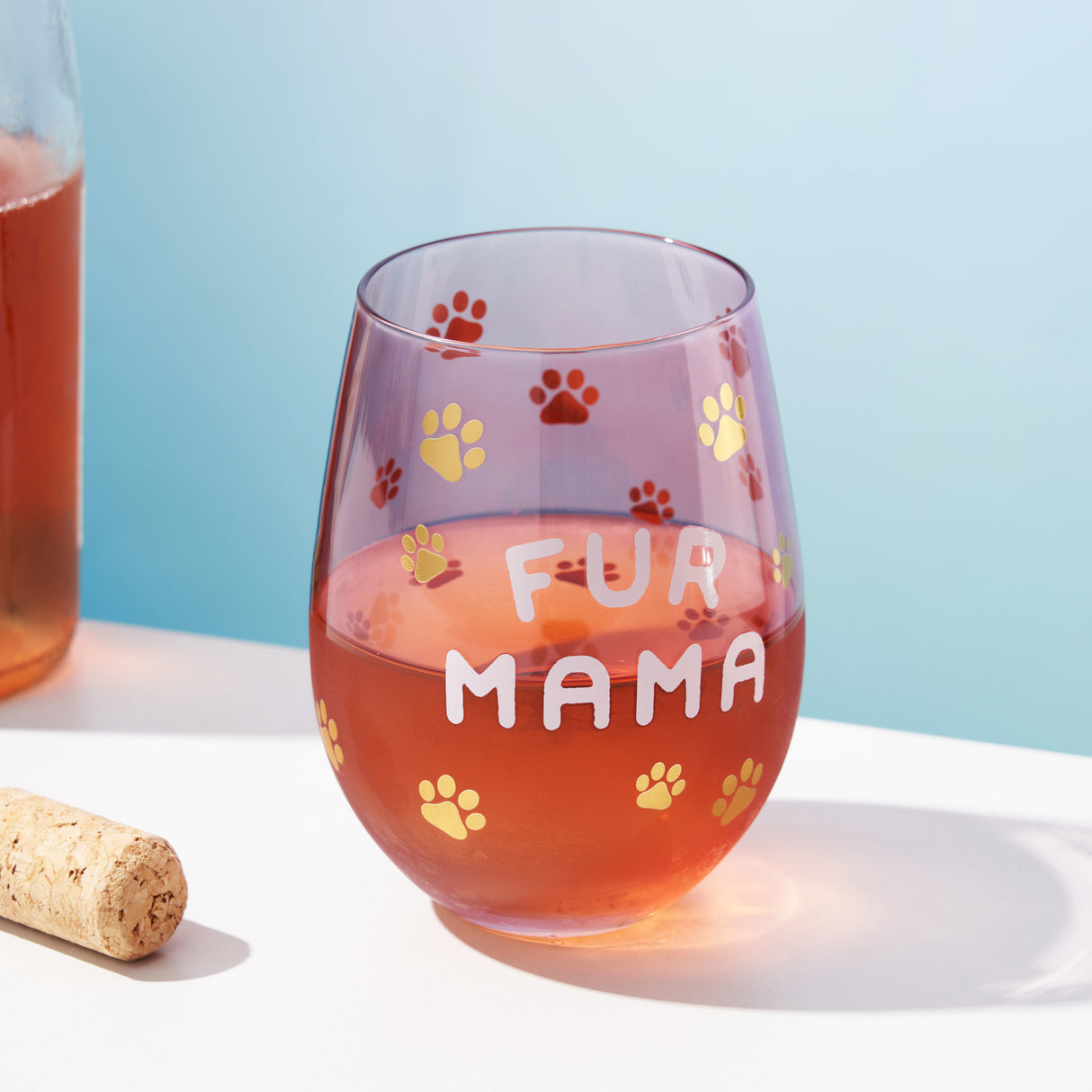 Fur Mama Stemless Wine Glass