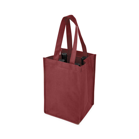 4-Bottle Non-Woven Tote in Red