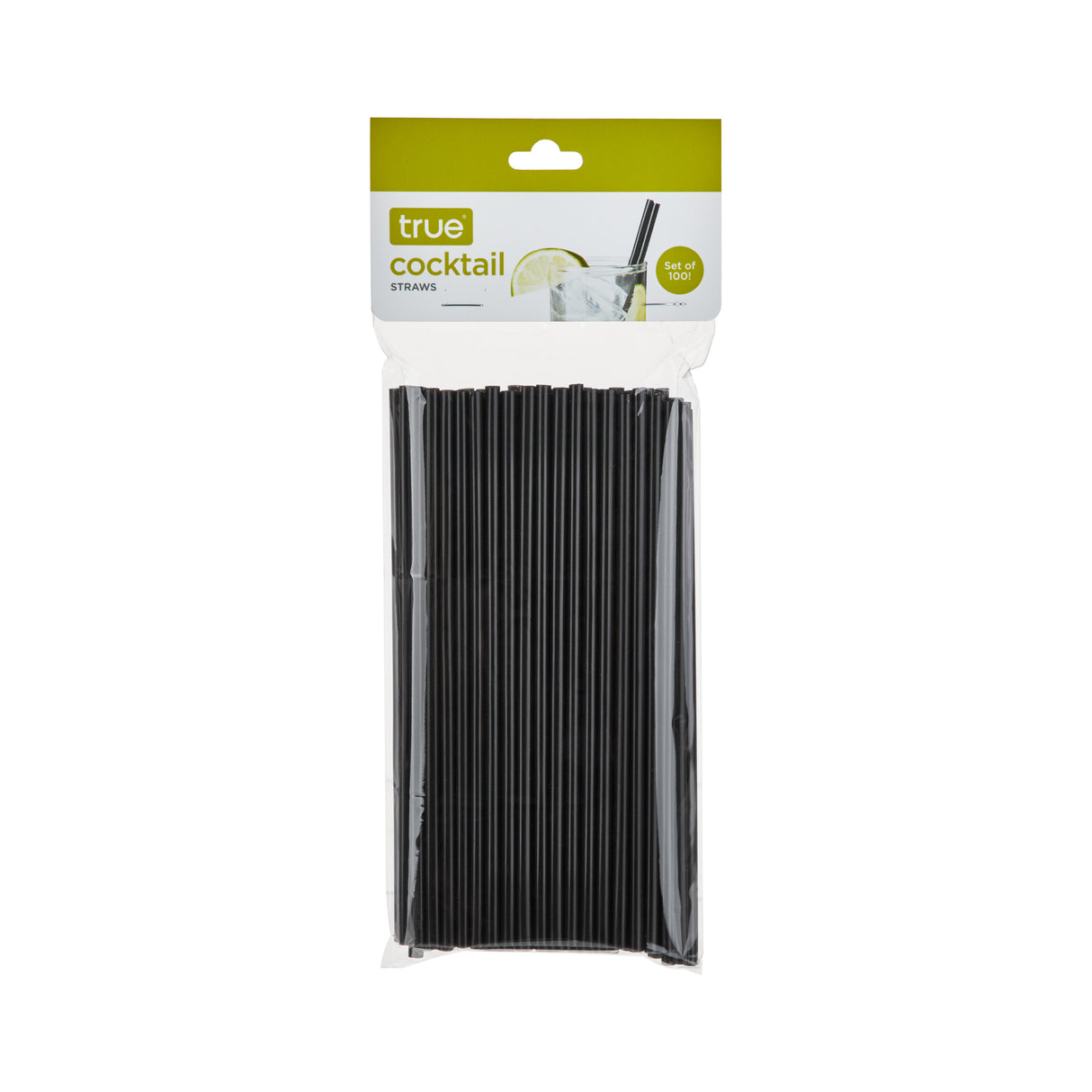 Party Cocktail Straws in Black, Set of 100