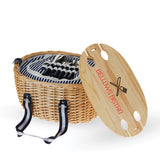 Central Park Willow Picnic Basket Set for Four