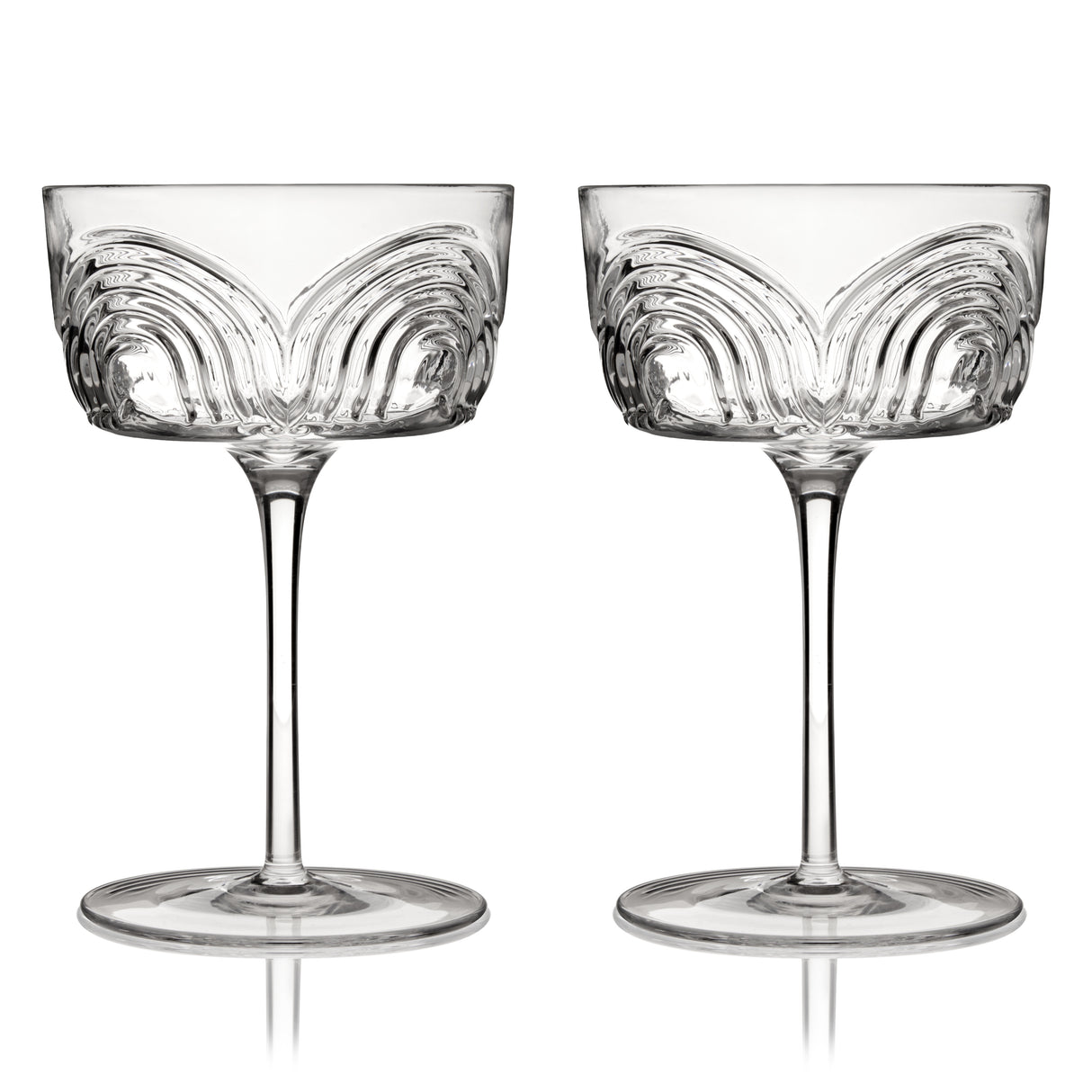 Deco Beau Crystal Coupes, Set of 2