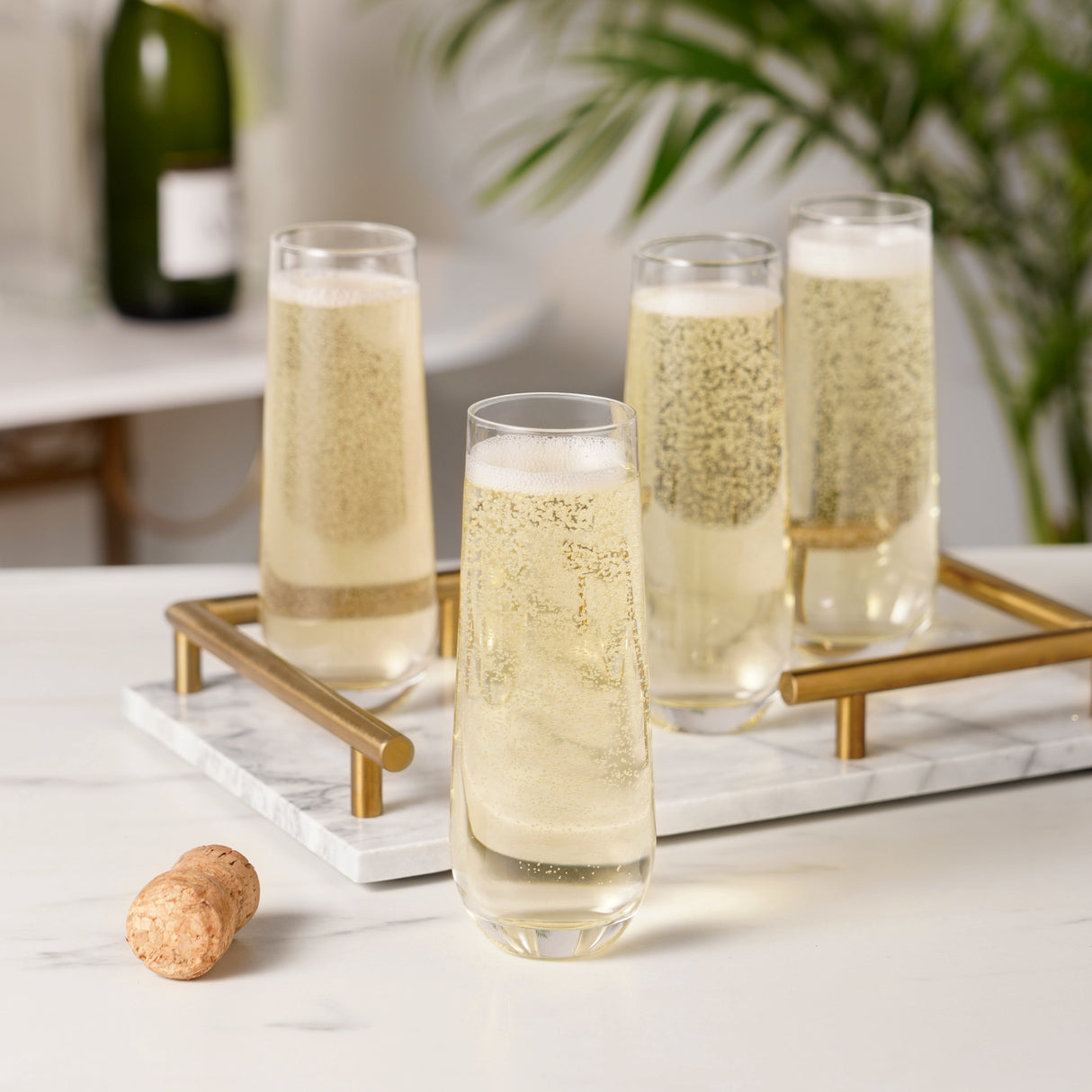 Stemless Champagne Flutes, Set of 4