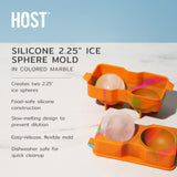 Silicone 2.25" Ice Sphere Mold in Colored Marble