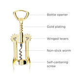 Belmont Winged Corkscrew in Gold