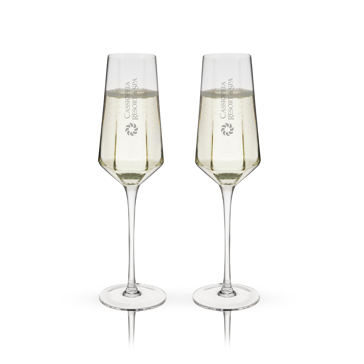 Seneca Crystal Stemmed Champagne Flutes, Set of 2