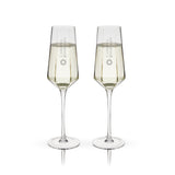 Seneca Crystal Stemmed Champagne Flutes, Set of 2