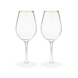 Gilded Stemmed Wine Glasses, Set of 2