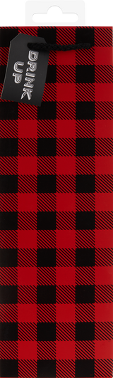 Buffalo Check Single Bottle Wine Bag