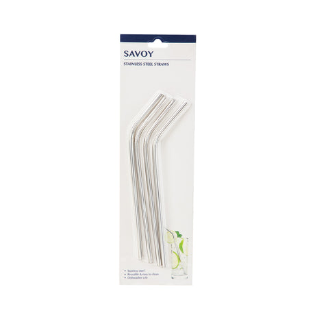 Savoy Straws in Stainless Steel, Set of 4