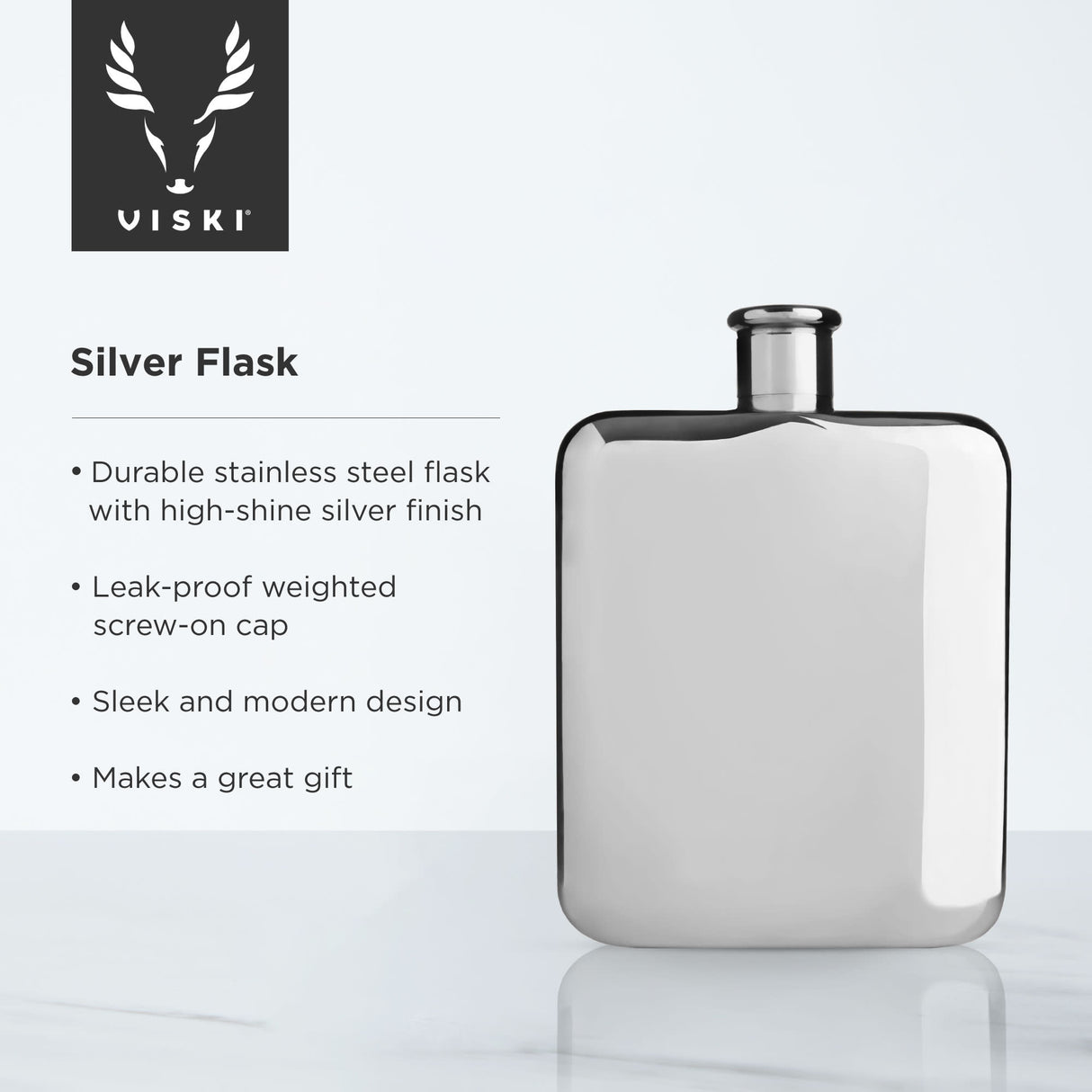 Harrison 6 oz Flask in Stainless Steel