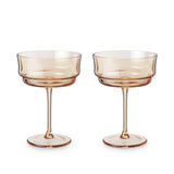 Tulip Coupe Glasses in Amber, Set of 2