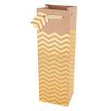 Assorted Kraft & Gold Single Bottle Wine Bag