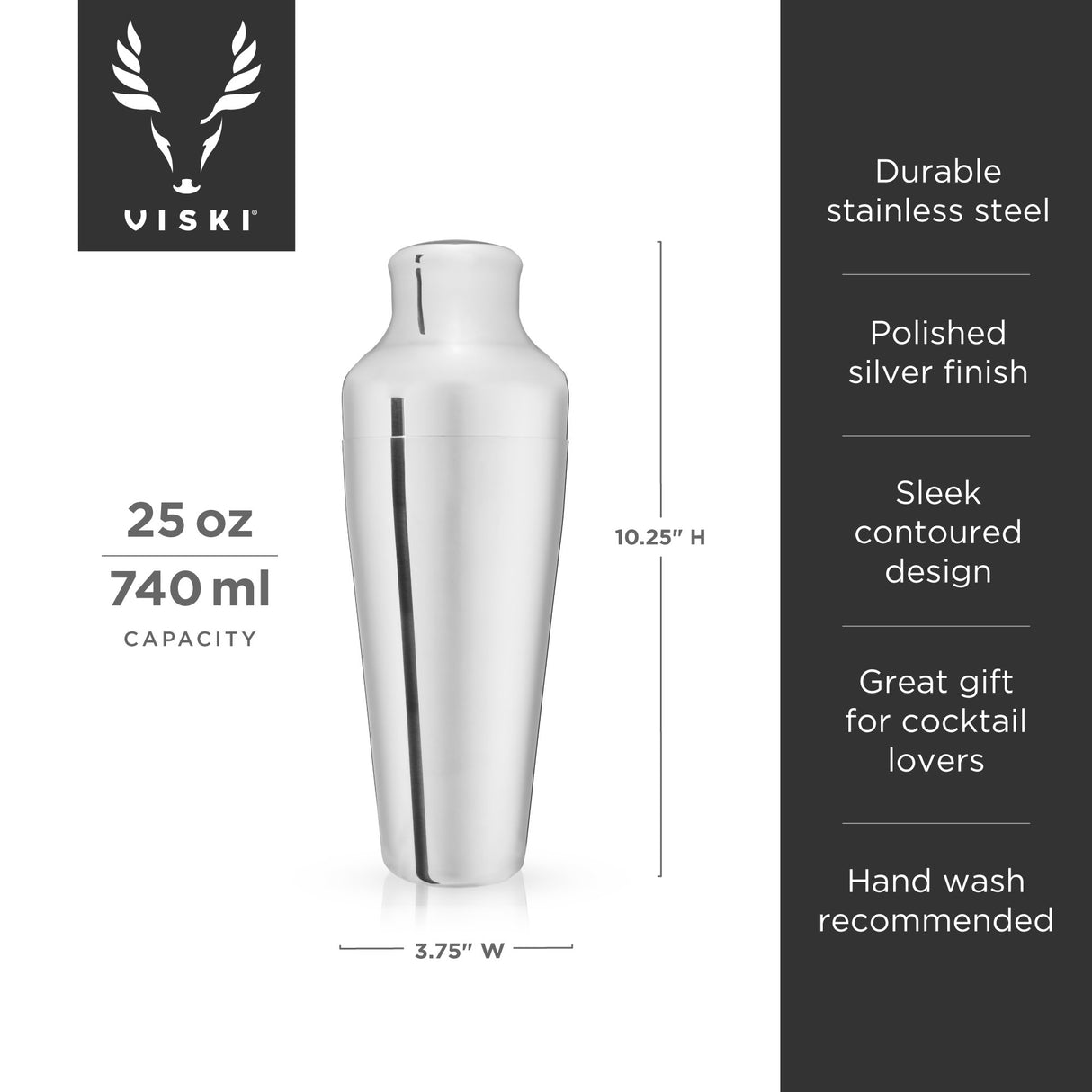 Harrison Parisian Cocktail Shaker in Stainless Steel