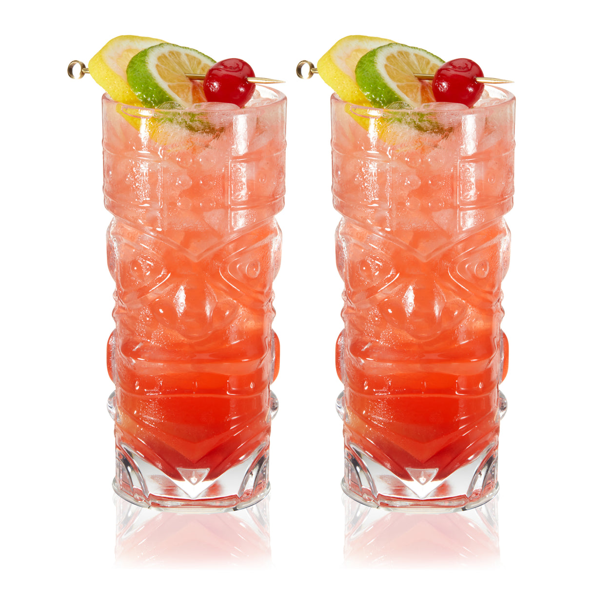 Pacific Crystal Tiki Glasses, Set of 2