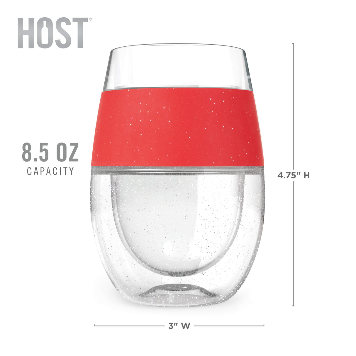 Wine FREEZE Cooling Cup in Red Glitter